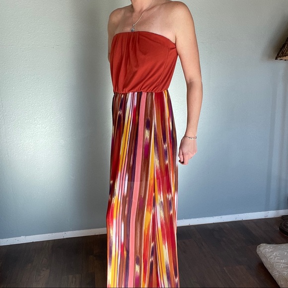 Colorful Strapless Maxi - Picture 5 of 9